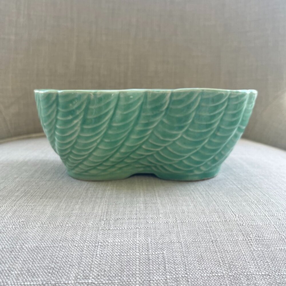 Vintage Roseville Green Double Planter